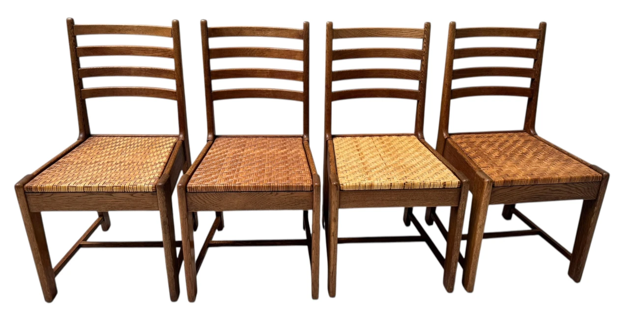Four Modernist Art Deco Dining Room Chairs by Bas van Pelt for My Home, 1930s
